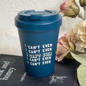 Typo coffee cup with central perk slogan